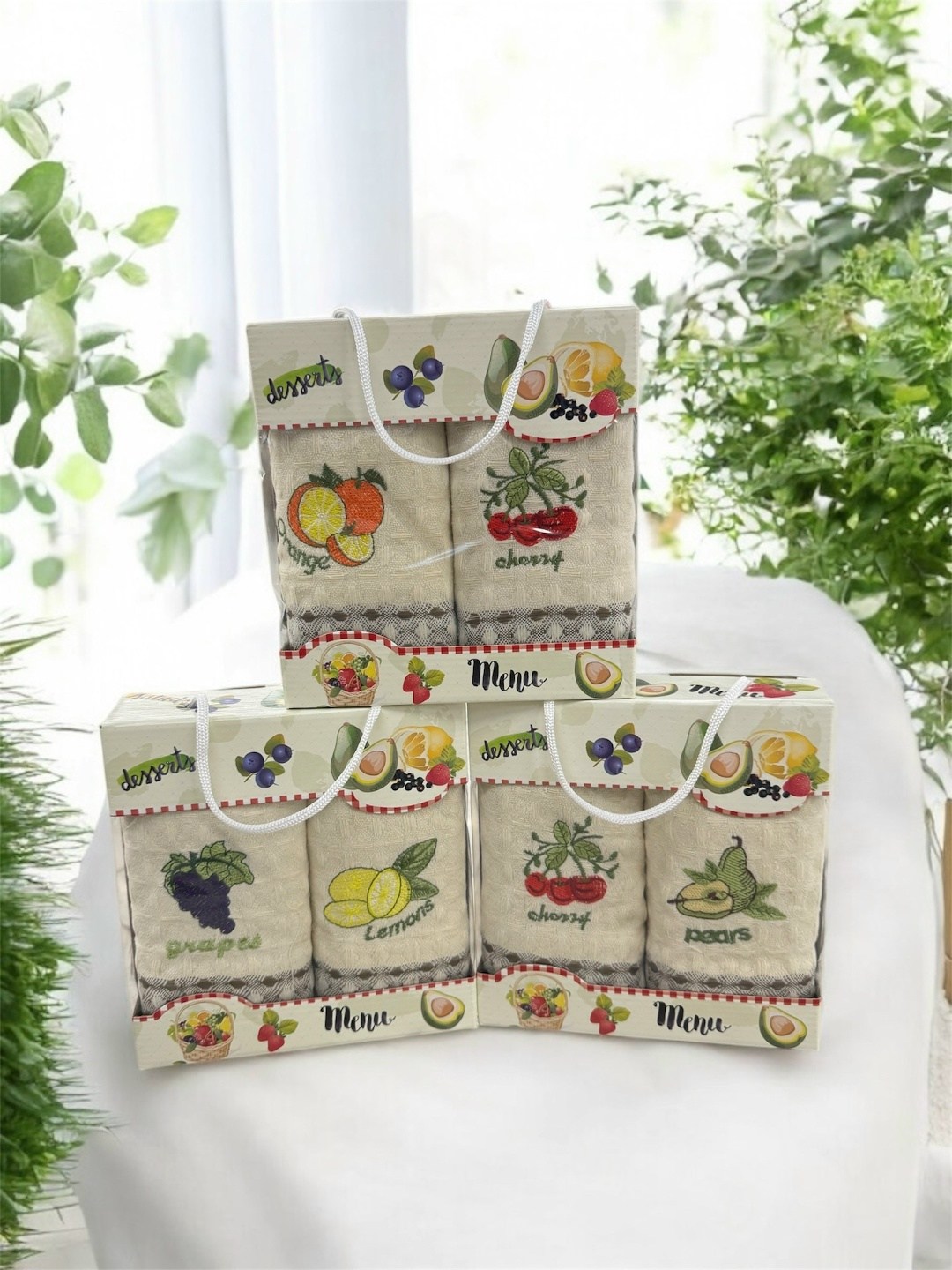 набор полотенец кухонное,кухонные полотенца подарочные набор,кухонные полотенца вафельные набор,комплект полотенец для кухни 2 шт,набор полотенец