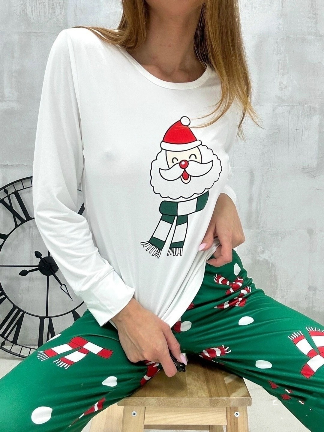 пижама новогодняя,пижама женская новогодняя,пижама новогодняя со штанами,комплект пижама,рождественская пижама