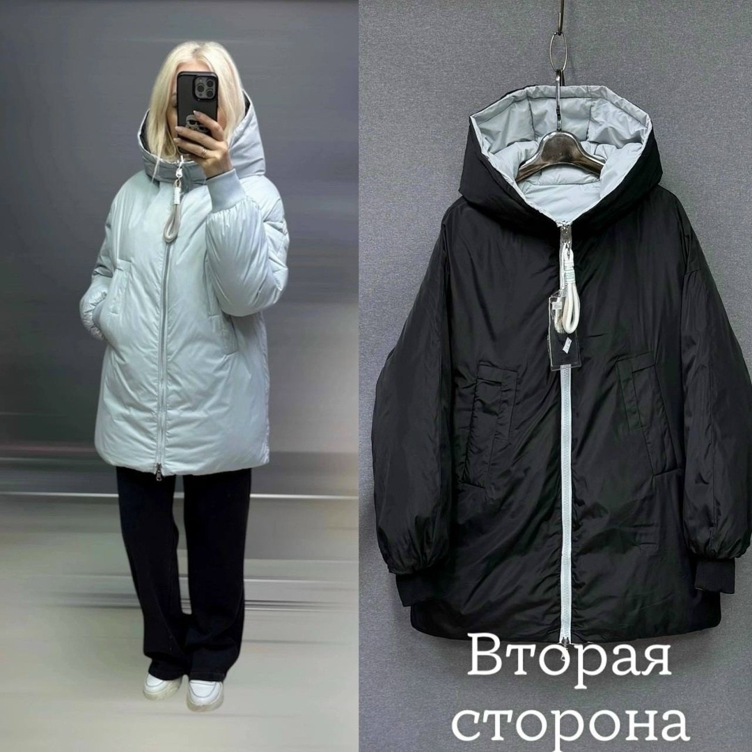 куртка женская,куртка с капюшоном,удлиненная куртка,куртка двухсторонний,куртка демисезонная
