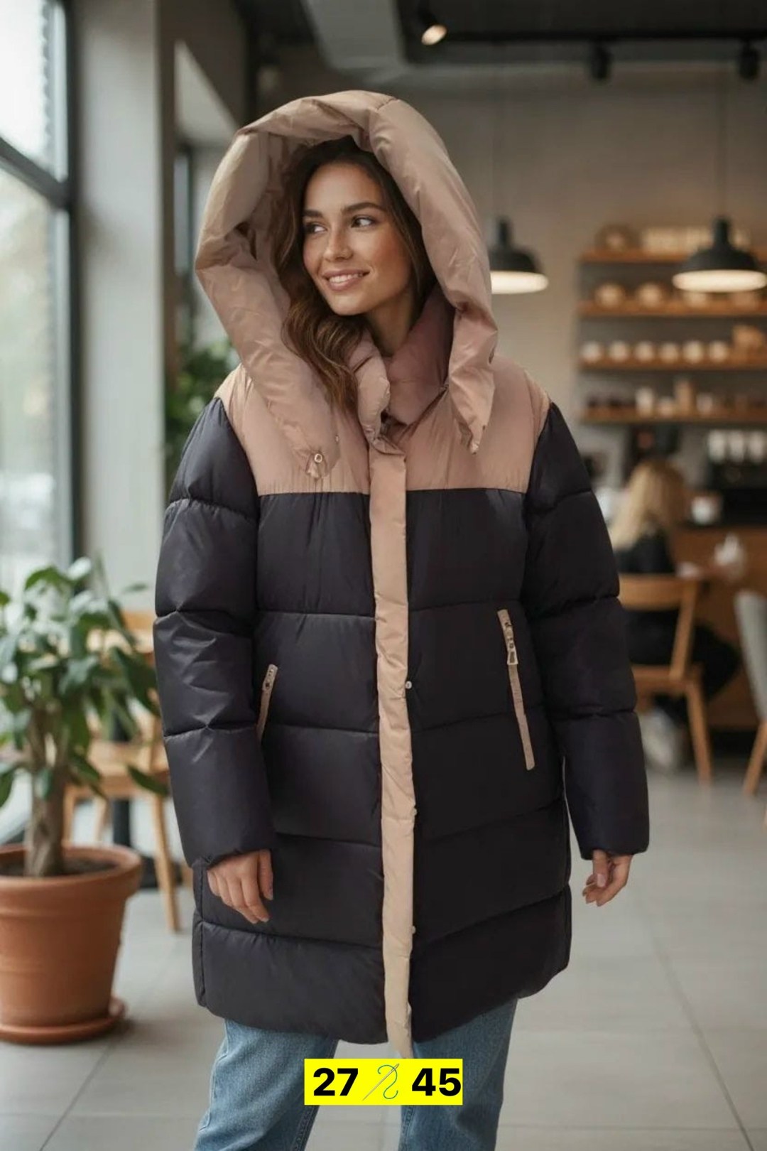 пуховик женский,зимние куртки,пальто комбинированное,пуховик,пуховики оверсайз