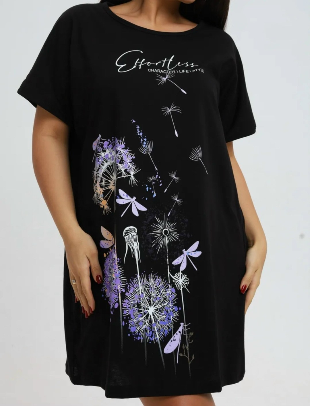 туника женская большие размеры,женская туника,туника с одуванчиками,туника женская трикотажная домашняя,туника хлопок