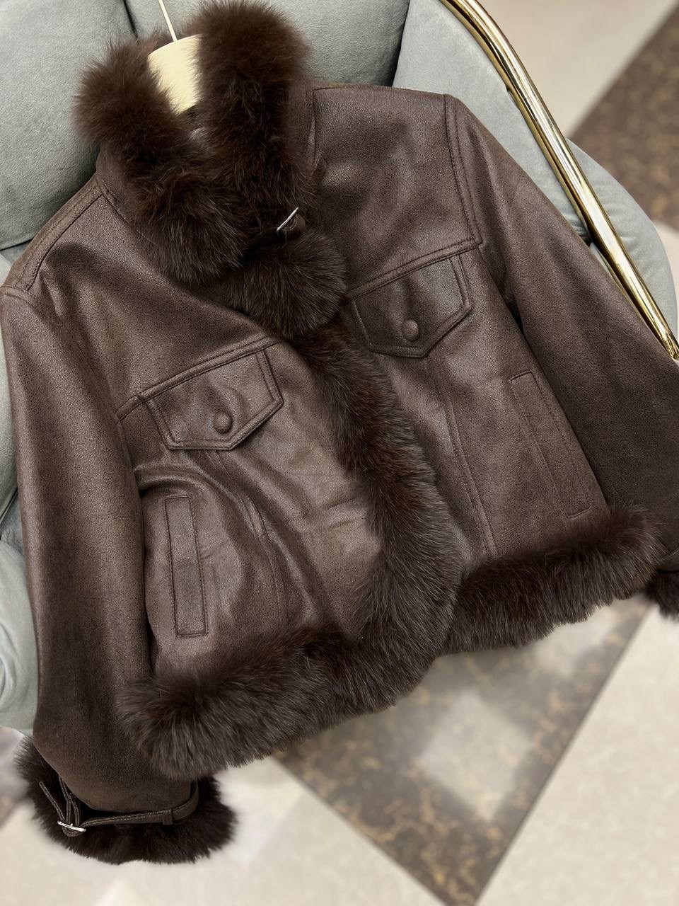 меховая куртка,модная куртка,куртка с воротником,куртка комбинированная,куртка из меха