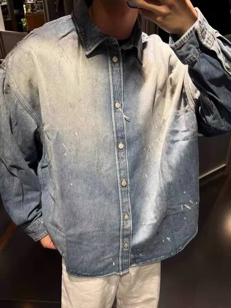 мужская джинсовая рубашка,мужская джинсовая рубашка с длинными рукавами,рубашка повседневная,мужская повседневная рубашка,рубашка модная