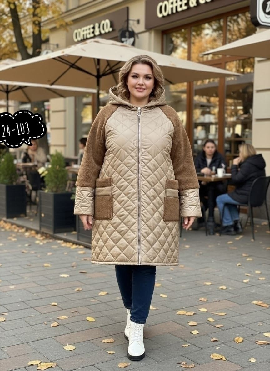 женская куртка большого размера,демисезонная куртка,куртка женская,куртка удлиненная,комбинированное пальто