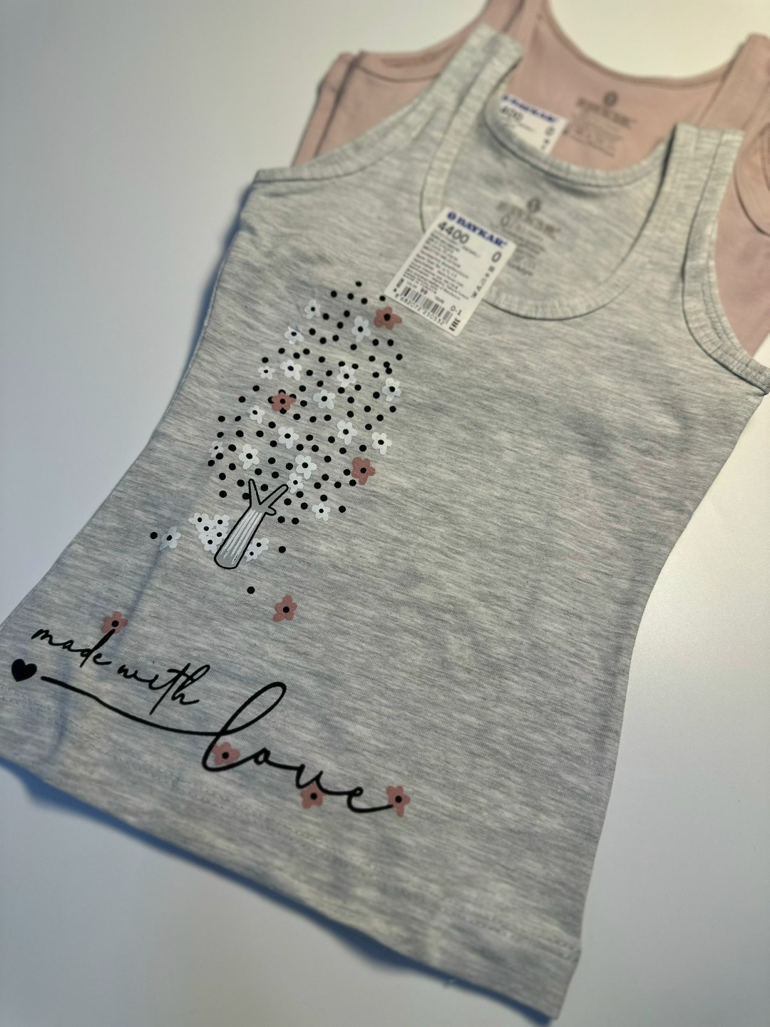 майка для девочки baykar,комплект маек для девочек,майка для девочек,майка baykar для девочки серая,маечка для девочки