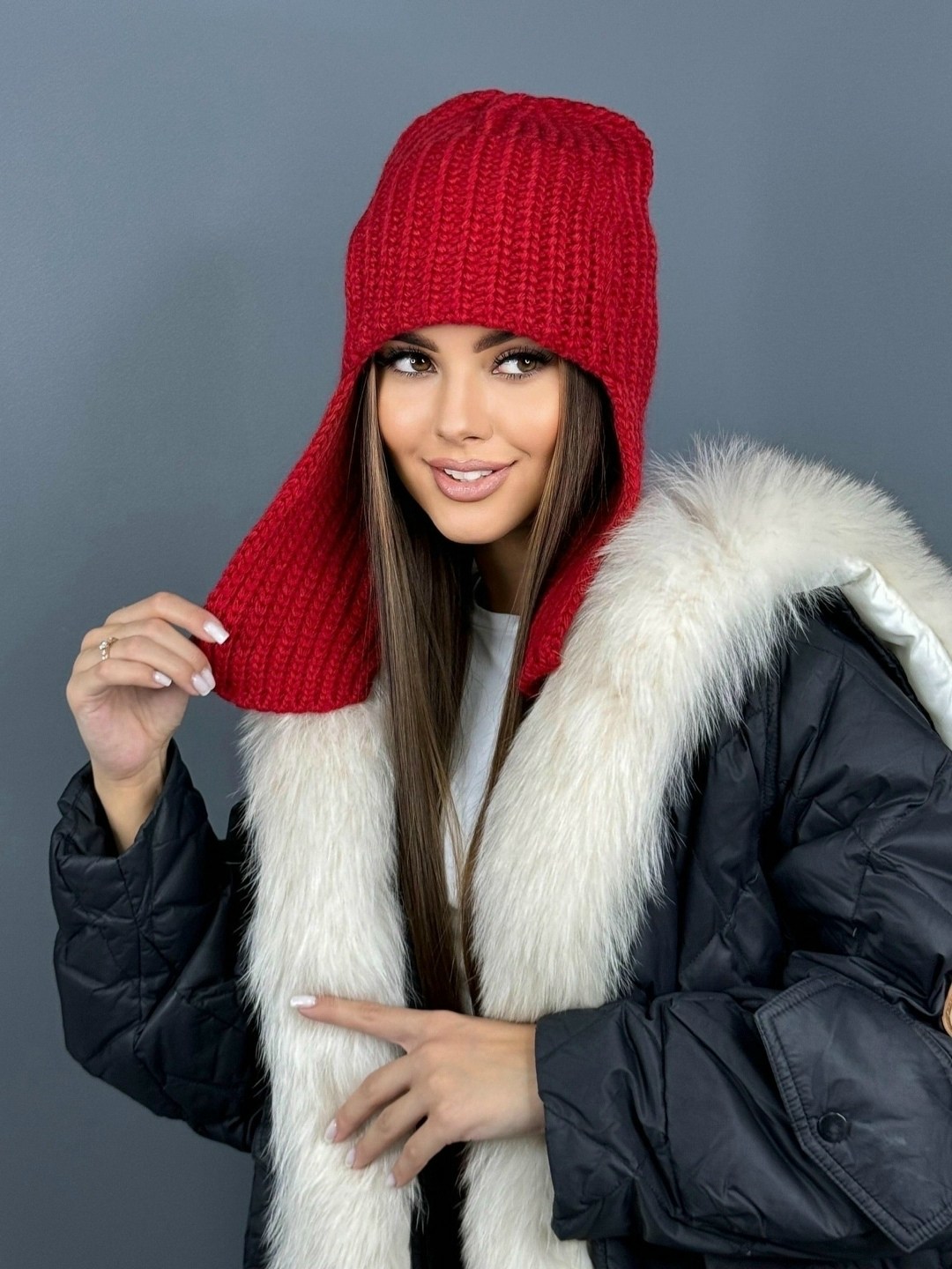 женская вязанная шапка,вязаная женская шапка,шапка женская,шапка ушанка женская,шапки вязаные