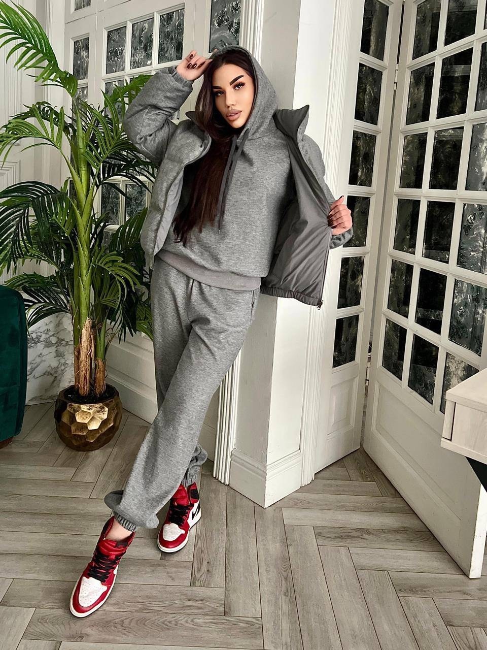 костюм на флисе,костюм тройка женский,костюм тройка с курткой,костюм теплый на флисе,стильные костюмы