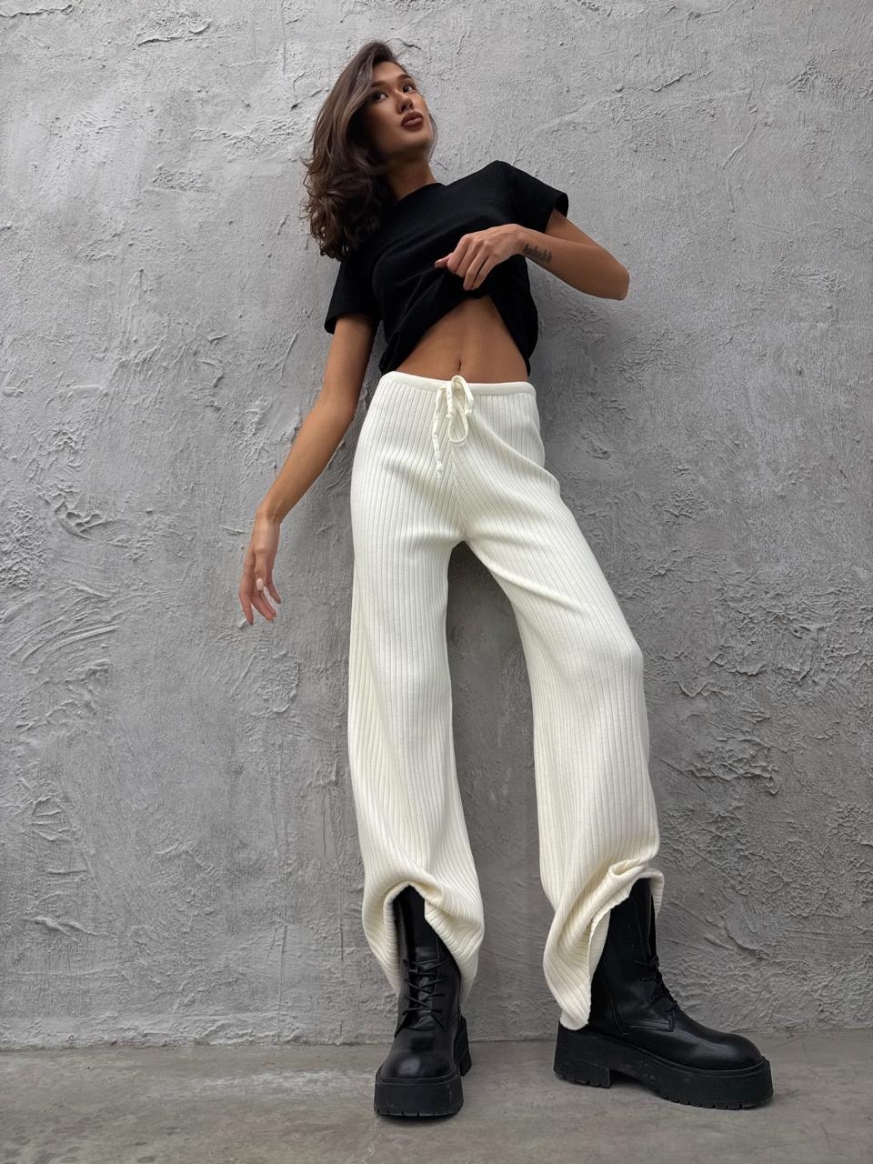 трикотажные брюки,повседневные брюки,модные брюки,вязаные брюки,брюки с широкими штанинами