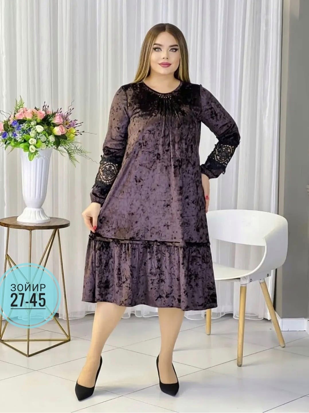 платье женская,платье,нарядное платье,бархатистое платье большого размера avytt fo women,платье миди