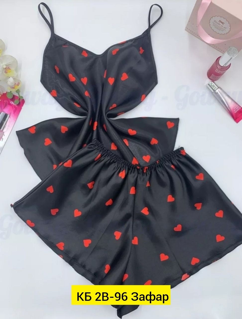 шелковая пижама,шелковая пижама с шортами,пижама шелковая 25549,пижама шелковая женская,шелковая пижама с шортами и майкой