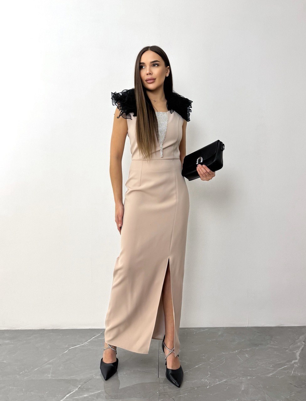 платье элегантное,платье креп,нарядное платье,женская платья,платье комбинированное