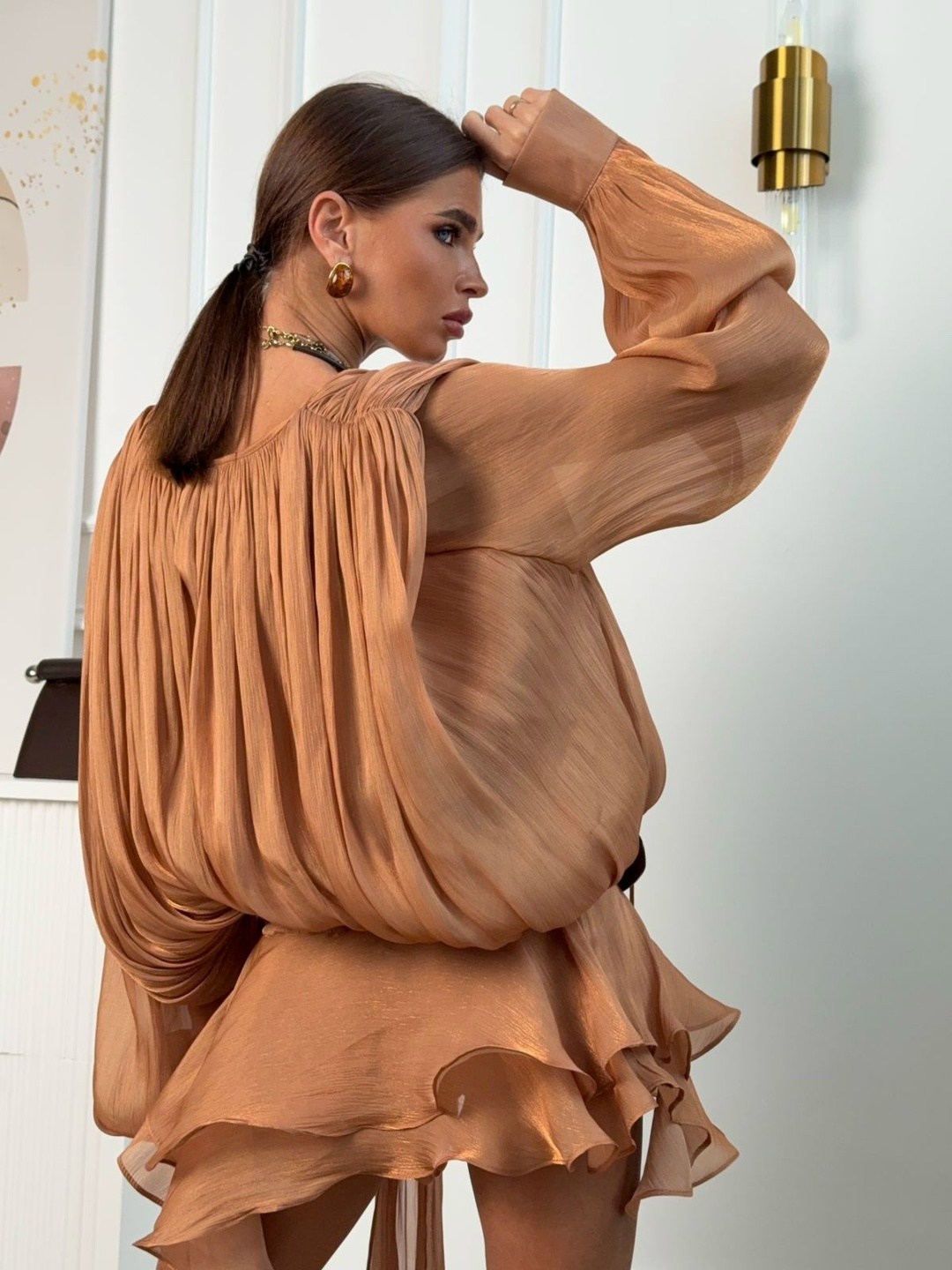 платье с оборками,платье стильное,платье,свободное платье,женская платье