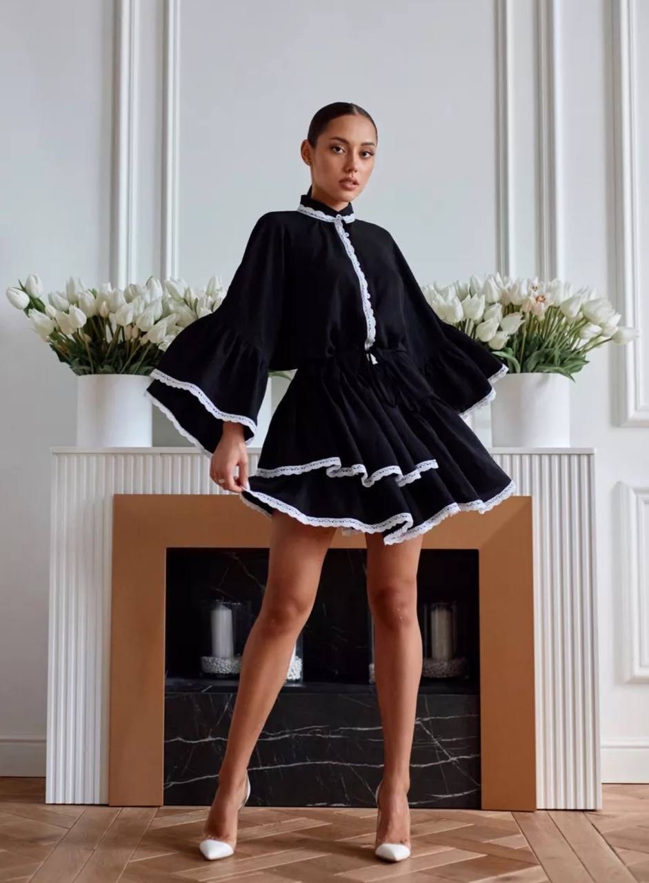 модное платье,платья мини,платье нарядное с воланами,стильное платье,платье