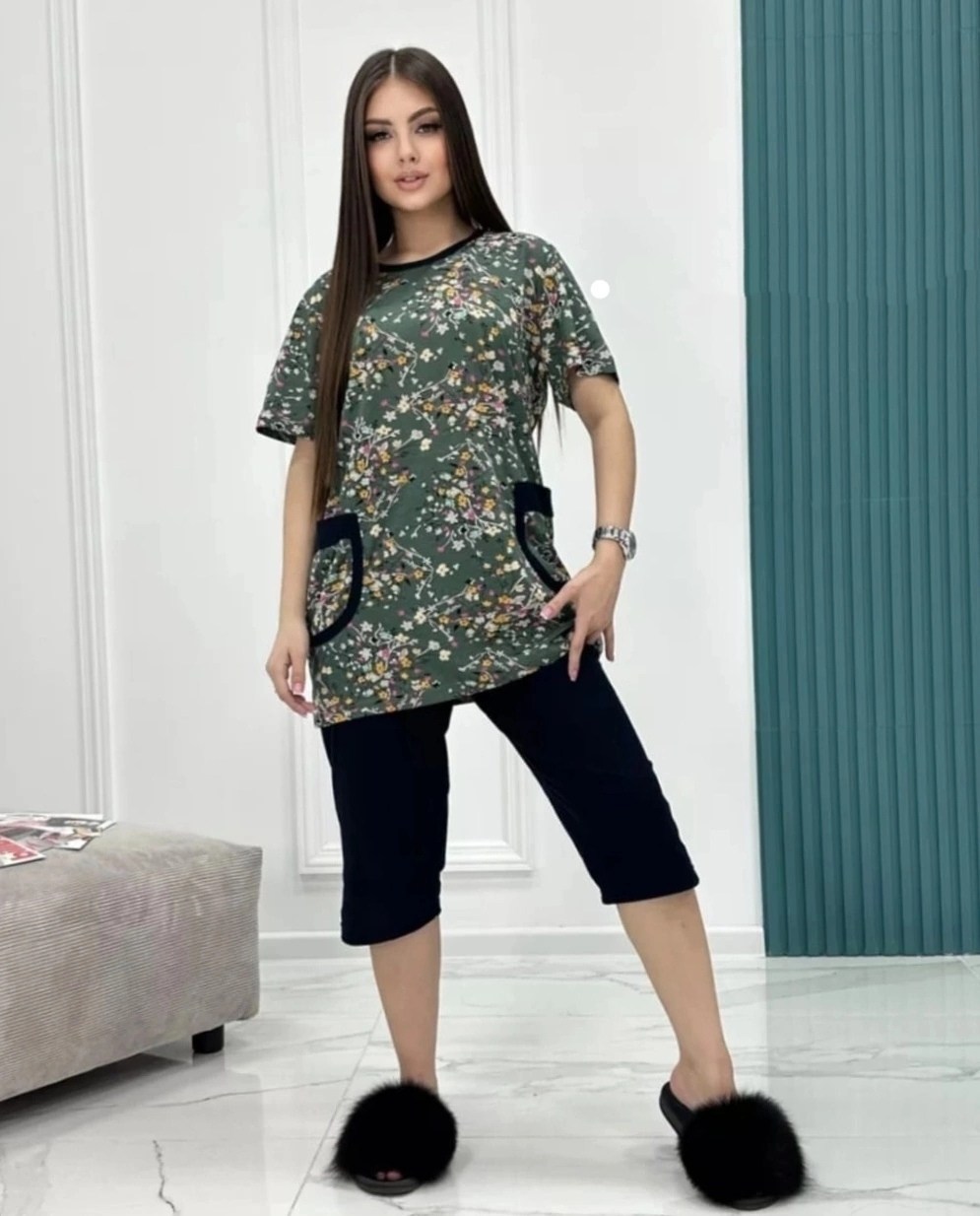 домашний костюм с бриджами,женская пижама с бриджами,женская пижама,костюм двойка хб,костюм с бриджами