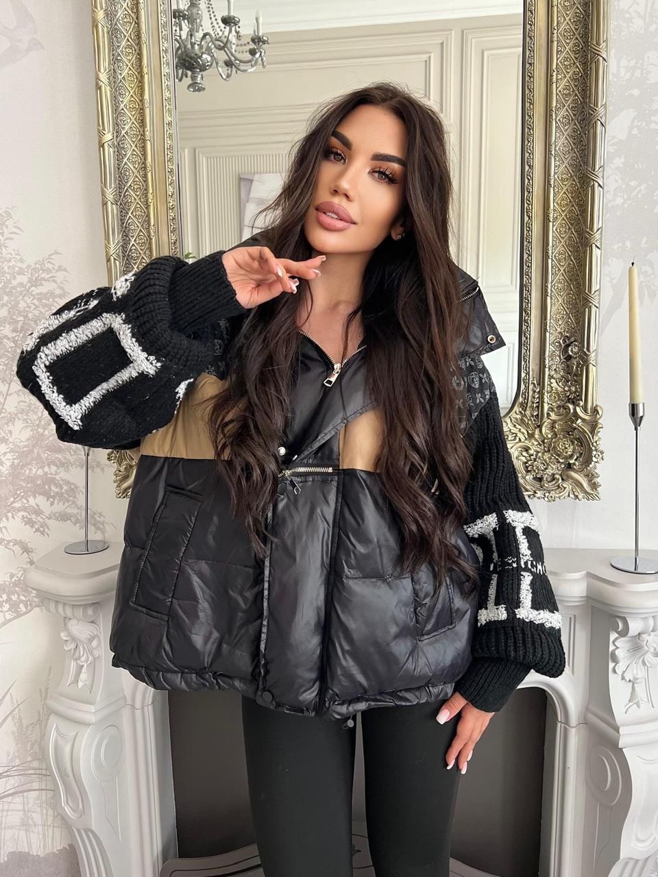 комбинированная куртка,стильные куртки,модные пуховики,куртка модная,куртка теплая