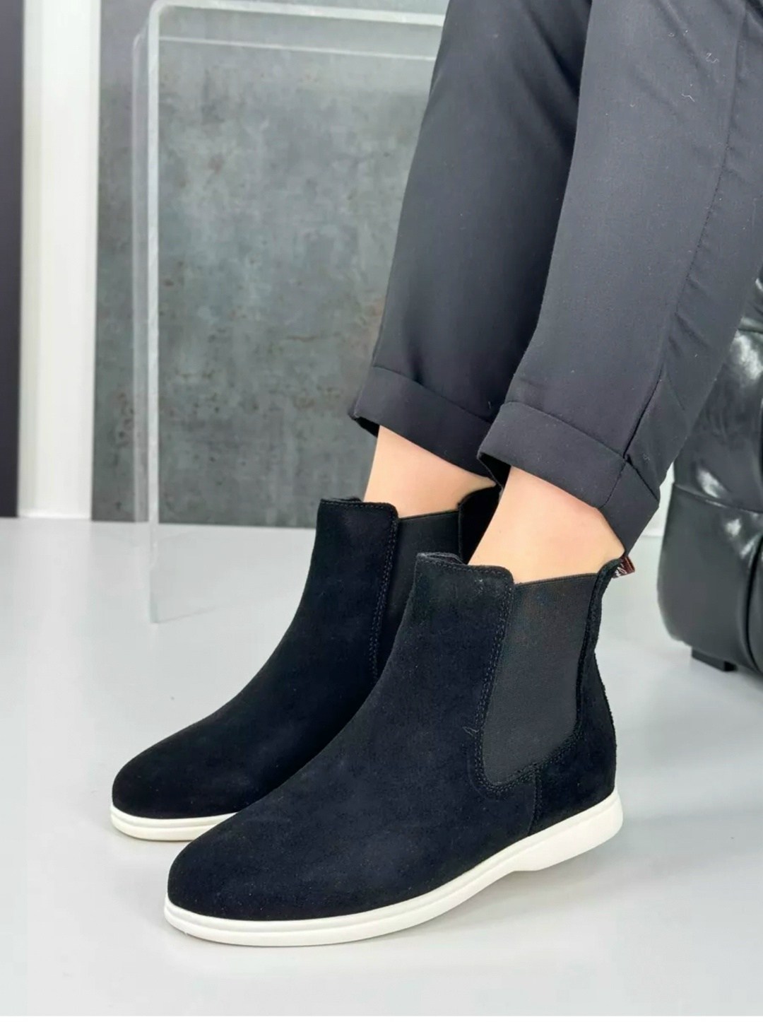 ,челси из натуральной замши,замшевые ботинки,ботинки челси зимние натуральная замша,зимние ботинки челси