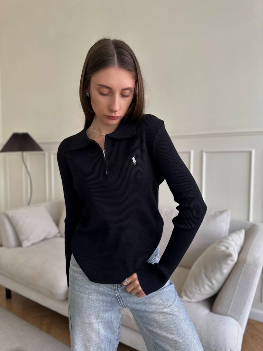 кофта поло,женская кофта,свитер поло женский,джемпер женский zarina,джемпер