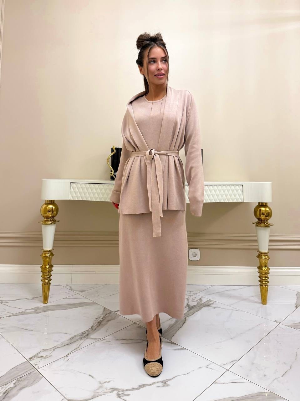 костюм с кардиганом,кардиган с поясом,трикотажные костюмы,кардиган с юбкой,кардиган