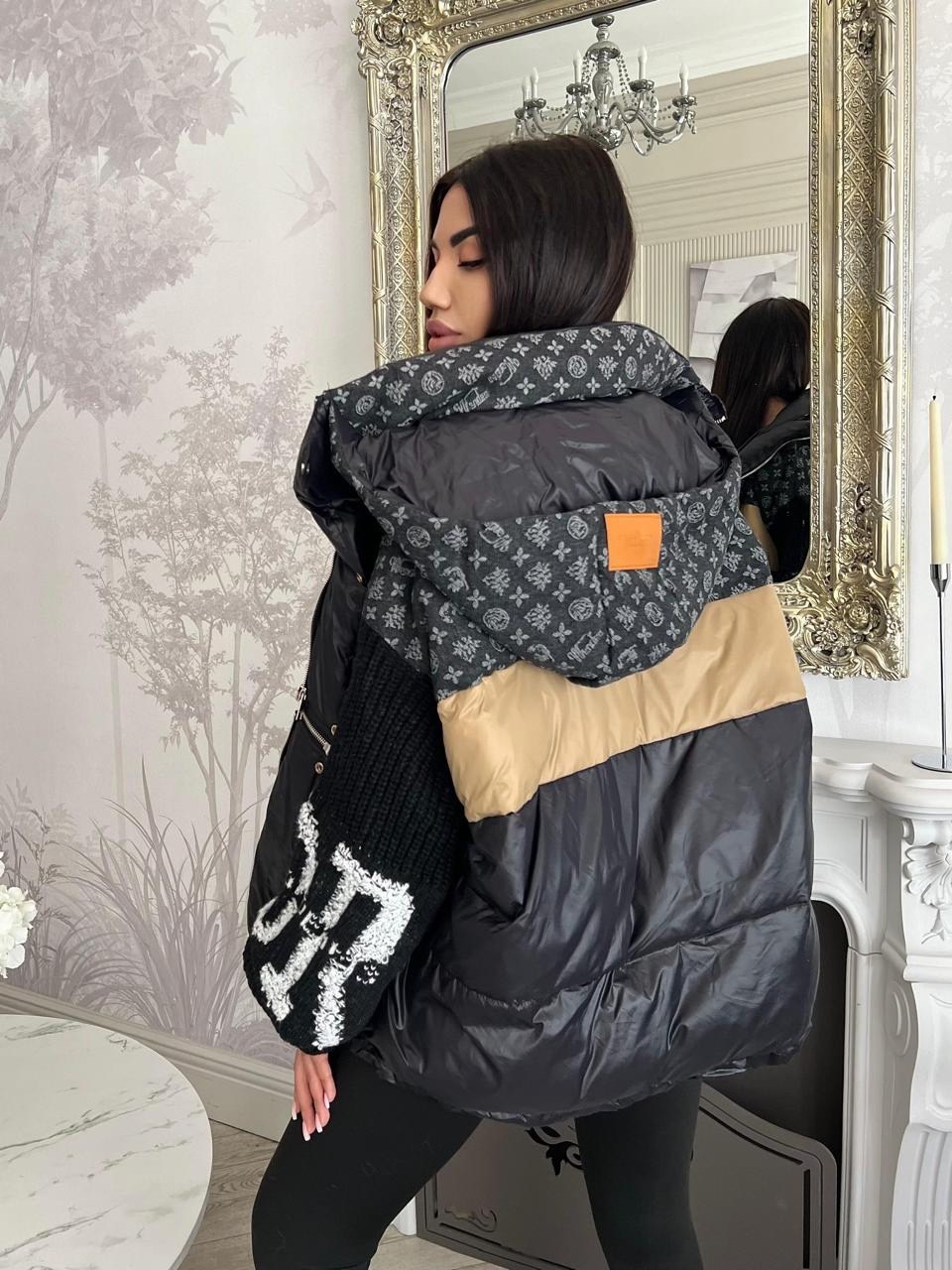 комбинированная куртка,стильные куртки,модные пуховики,куртка модная,куртка теплая