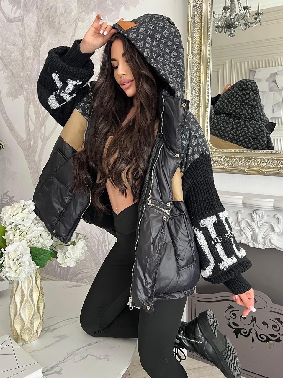 комбинированная куртка,стильные куртки,модные пуховики,куртка модная,куртка теплая