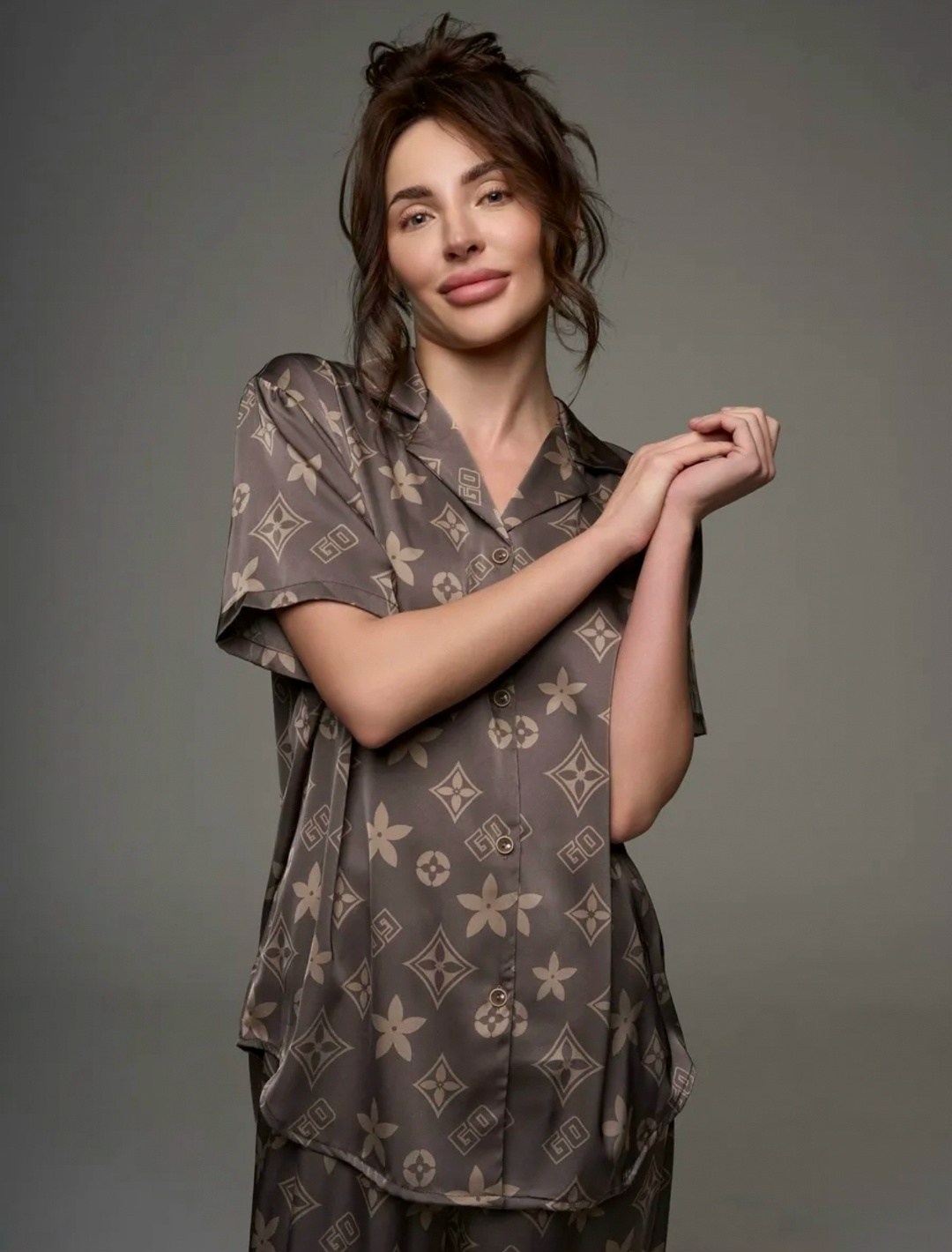 пижама шелковая со штанами silk mood,пижама со штанами и рубашкой шелковая домашняя,пижама женская со штанами и рубашкой шелковая,пижама cо штанами шелковая,женская пижама