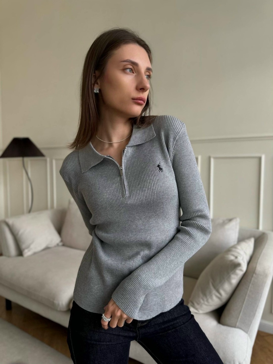 кофта поло,женская кофта,свитер поло женский,джемпер женский zarina,джемпер