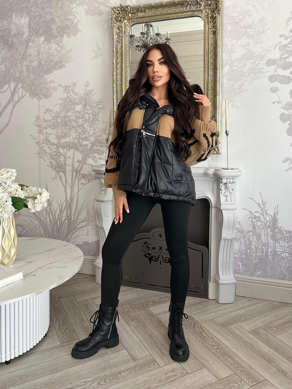 комбинированная куртка,стильные куртки,модные пуховики,куртка модная,куртка теплая