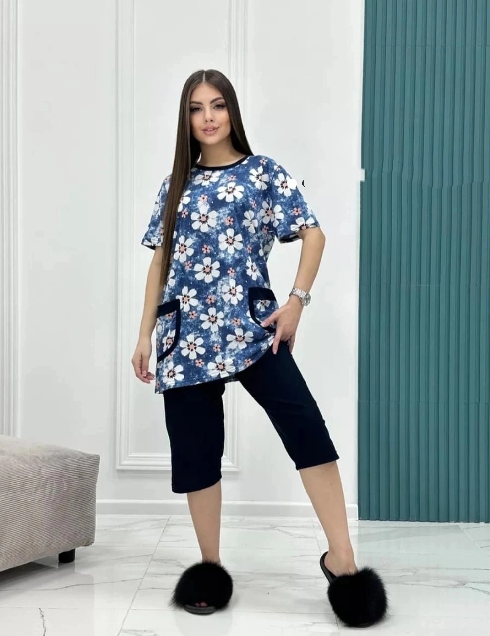 домашний костюм с бриджами,женская пижама с бриджами,женская пижама,костюм двойка хб,костюм с бриджами