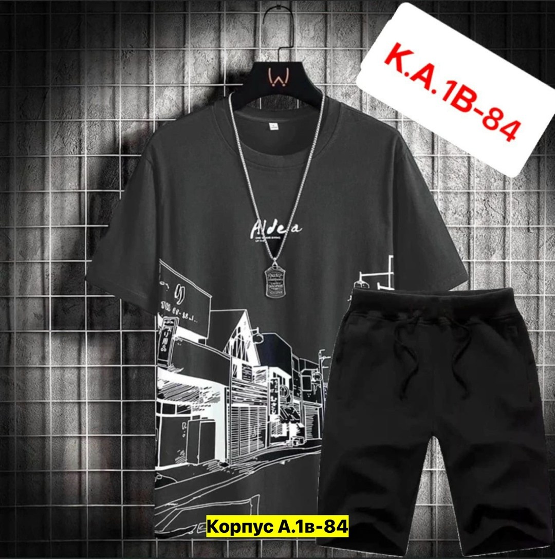 костюмы спортивные мужские,модные футболки 2025 мужские,костюм футболка шорты,,мужская мода