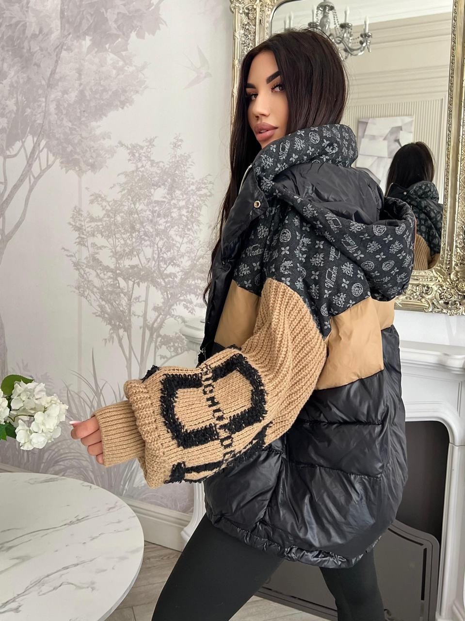 комбинированная куртка,стильные куртки,модные пуховики,куртка модная,куртка теплая