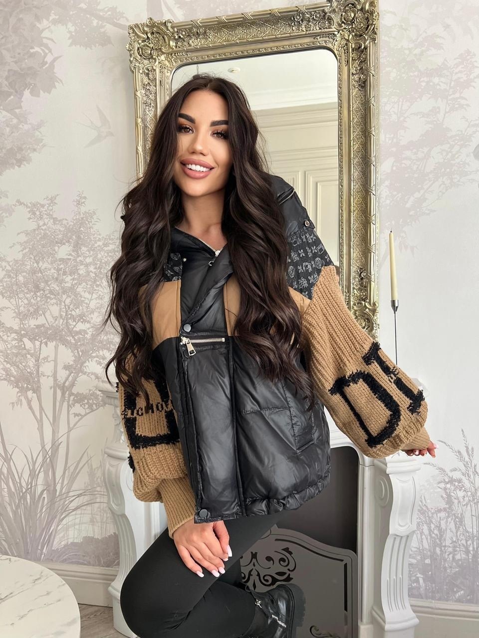 комбинированная куртка,стильные куртки,модные пуховики,куртка модная,куртка теплая