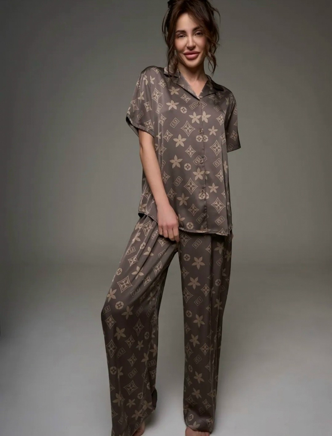 пижама шелковая со штанами silk mood,пижама со штанами и рубашкой шелковая домашняя,пижама женская со штанами и рубашкой шелковая,пижама cо штанами шелковая,женская пижама