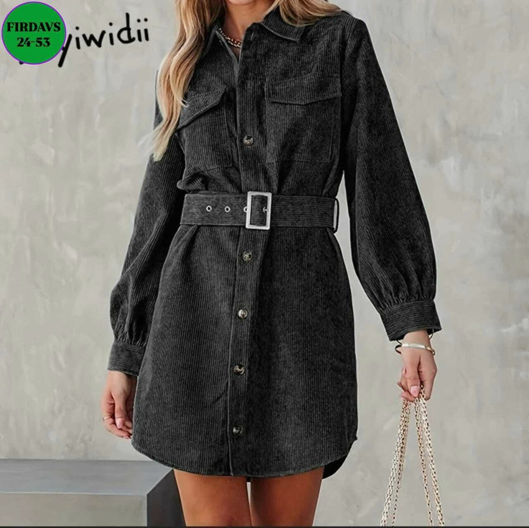 женское вельветовое платье,женское вельветовое платье с поясом,платье рубашка из вельвета,вельветовое платье рубашка с длинным рукавом,вельветовое платье с поясом