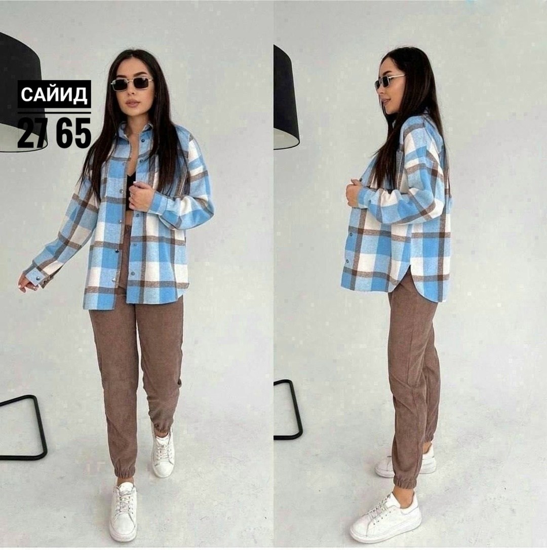 рубашка женская оверсайз в клетку,костюм двойка женская,рубашка женская оверсайз в клетку удлиненная,костюм с рубашкой,повседневный костюм
