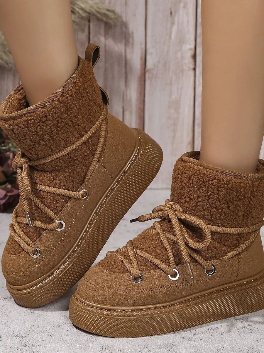 женские зимние ботинки с круглым носком,,зимние повседневные ботинки,зимняя женская ,женские зимние теплые ботинки