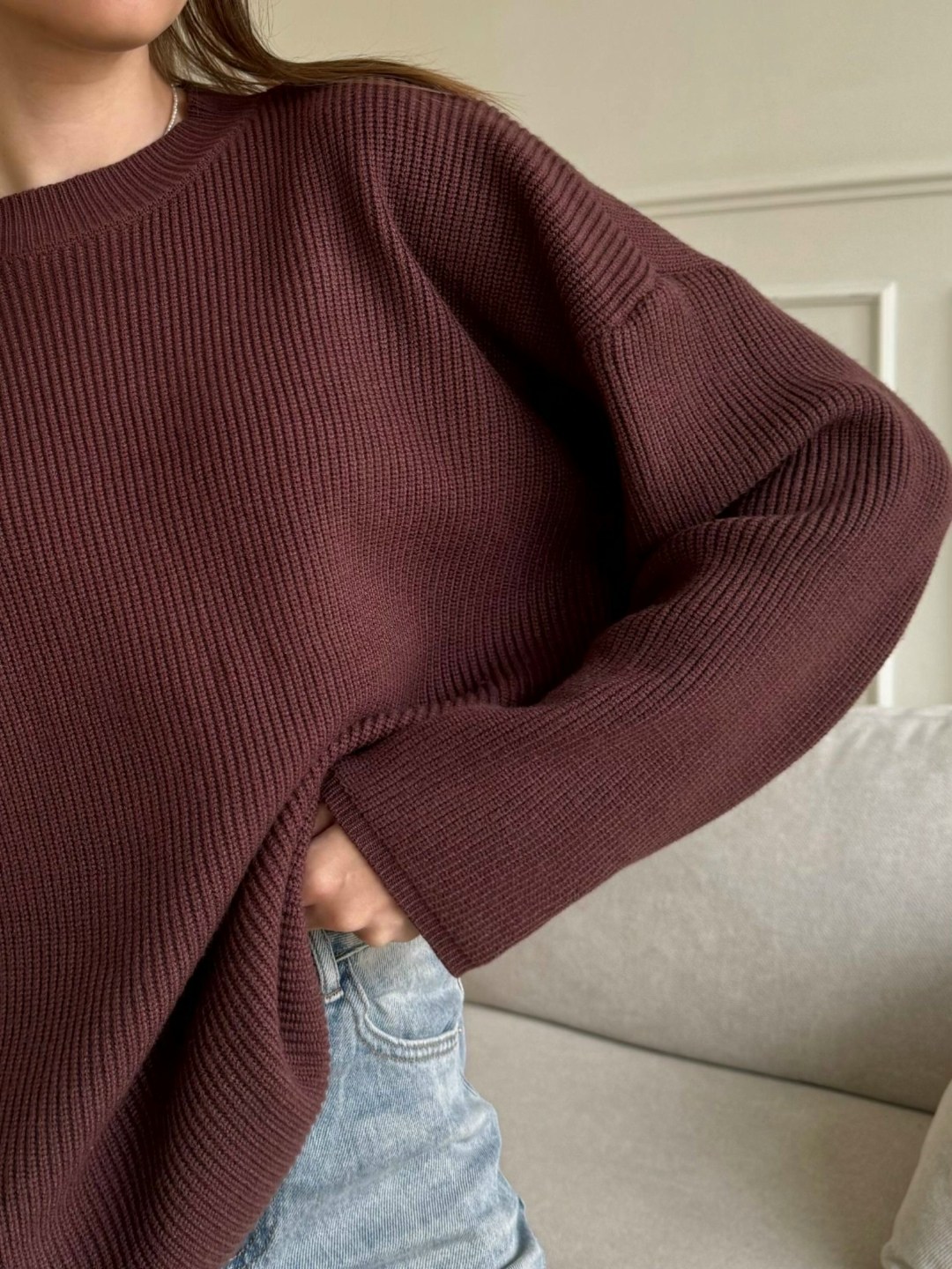 джемпер оверсайз,вязаный свитер оверсайз,джемпер оверсайз женский,бежевый джемпер,пуловер оверсайз