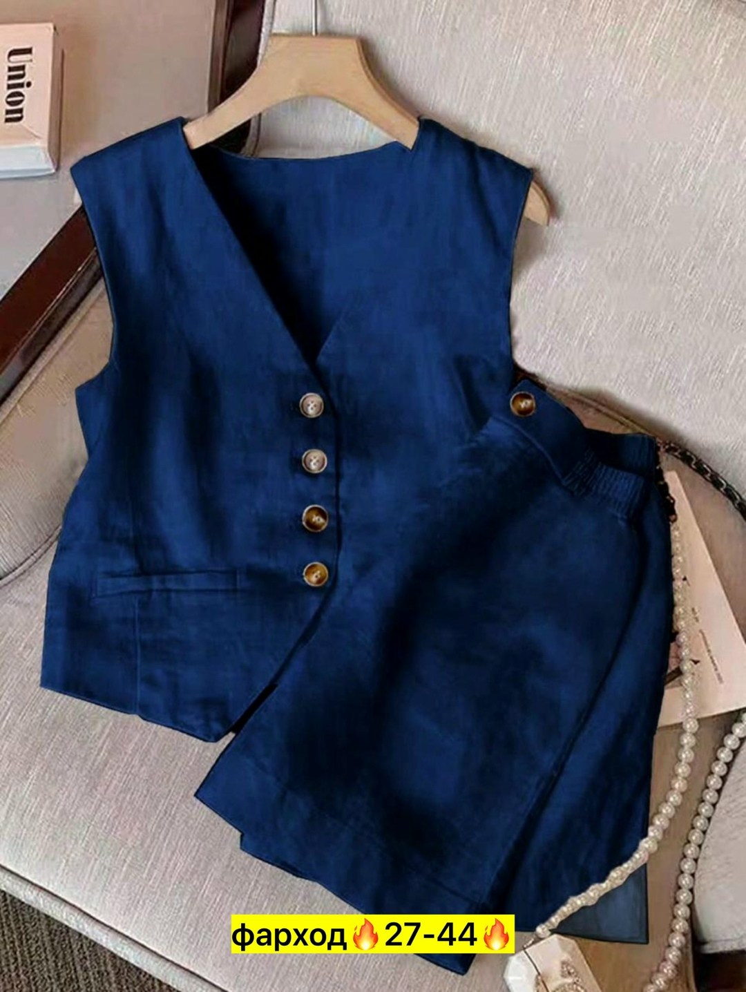 костюмы женские летние,женский комплект из жилета,костюм женский льняной,костюм с жилетом,жилет классический