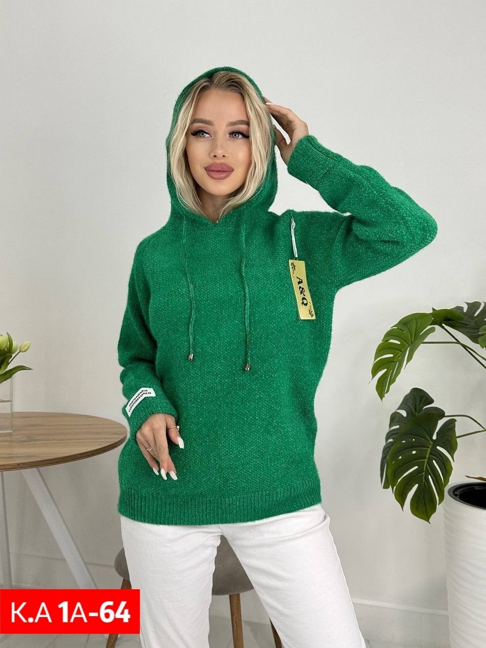 теплый вязаный свитер с капюшоном кофта,свитера с капюшоном,кофта женская,кофта теплая,кофта трикотажная женская