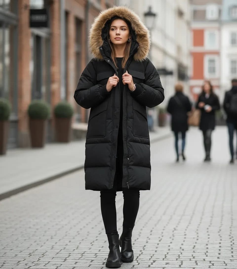 стильные пуховики,пуховик,пуховик зимний,пуховик женский зимний,бежевый пуховик