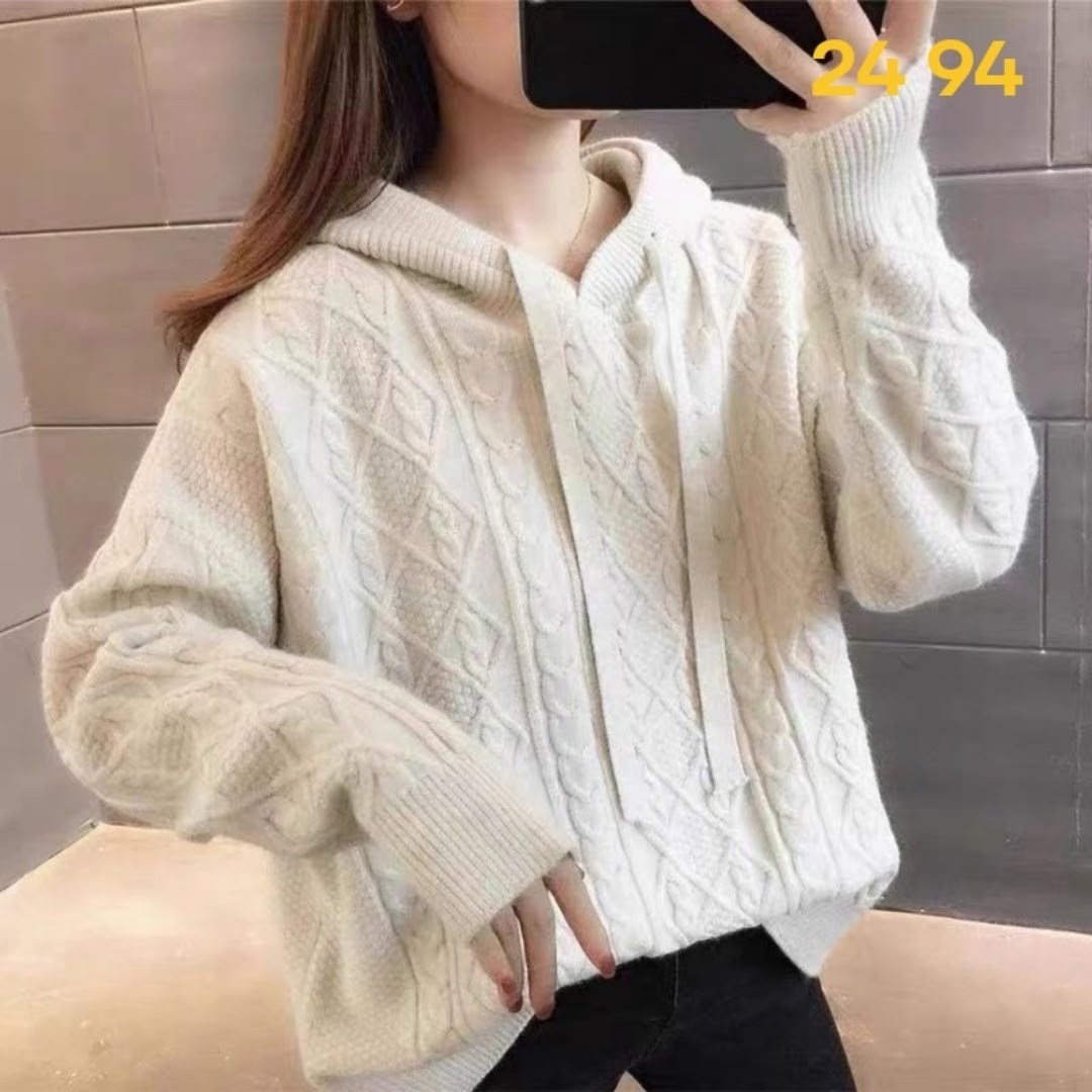 вязаные свитера женские,женский свитер с капюшоном,свитера с капюшоном,женская кофта,свитер с капюшоном теплый