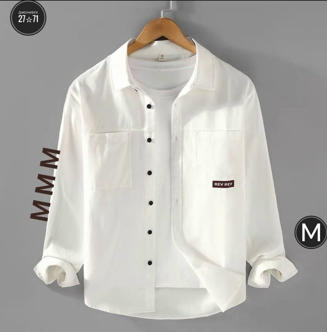 повседневная рубашка,рубашка,мужская рубашка белая,рубашка с длинными рукавами,рубашка с карманами