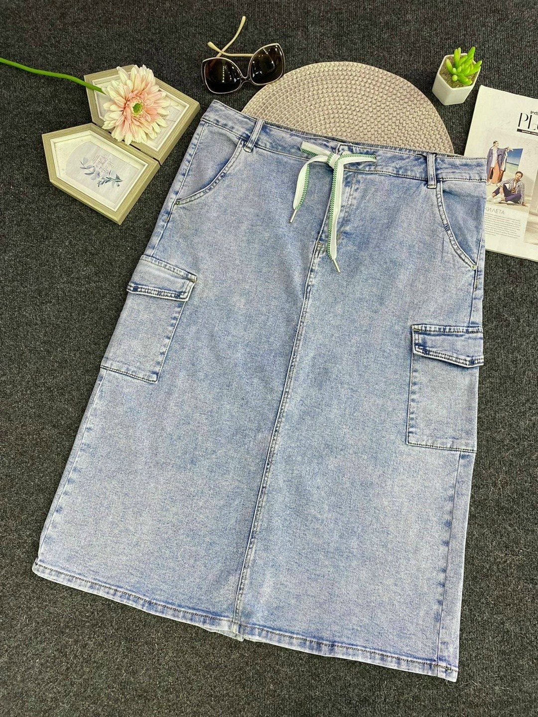 юбка джинсовая,женские джинсовые юбки,юбка джинсовая карго,джинсовая юбка с карманами,джинсовая юбка миди