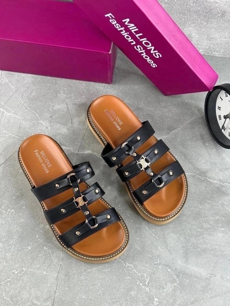 шлепанцы celine,шлепки celine,шлепанцы женские,кожаные шлепанцы,