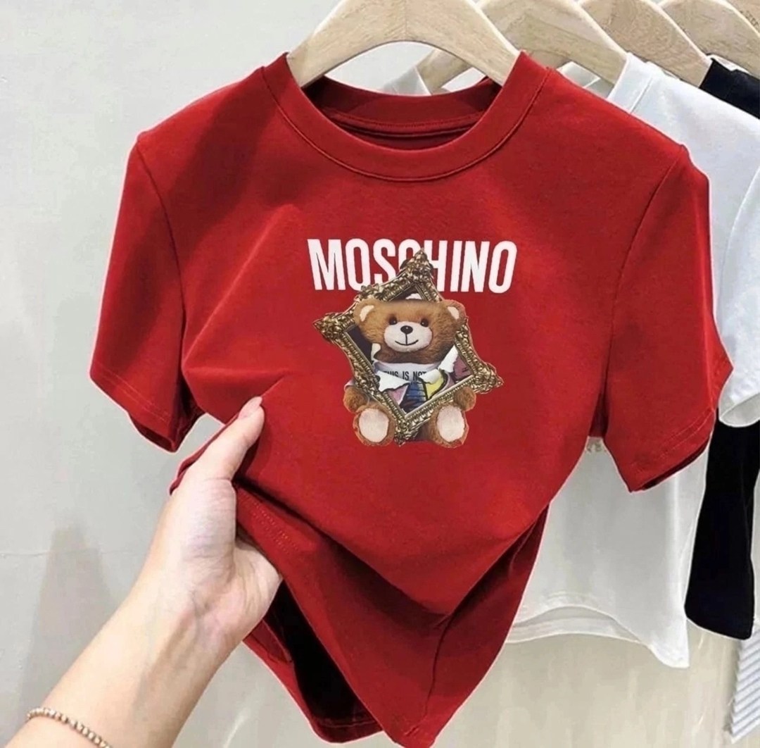 футболка moschino,женская базовая футболка,детская майка москино медвежонок,футболка с медведем,футболка детская moschino