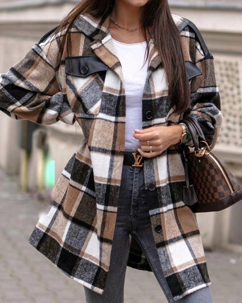 женская рубашка в клетку,пальто в клетку,клетчатая куртка,рубашка оверсайз в клетку,рубашка в клетку