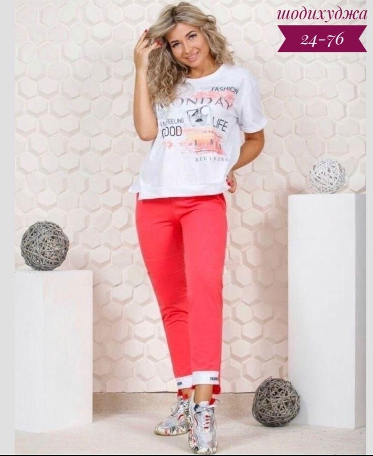 женские костюмы,летние костюмы,домашний костюм коралловый,костюм двойка,костюм с брюками