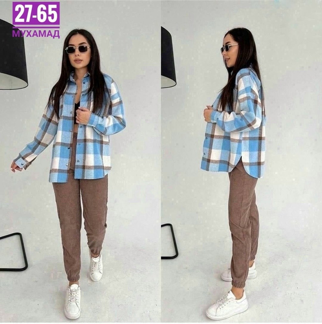 рубашка женская оверсайз в клетку,костюм двойка женская,повседневный костюм,костюм женский рубашка,костюм с рубашкой