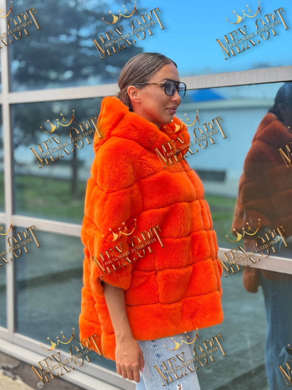 оранжевая шуба,женская шуба,модная шуба,шубка,меховая куртка