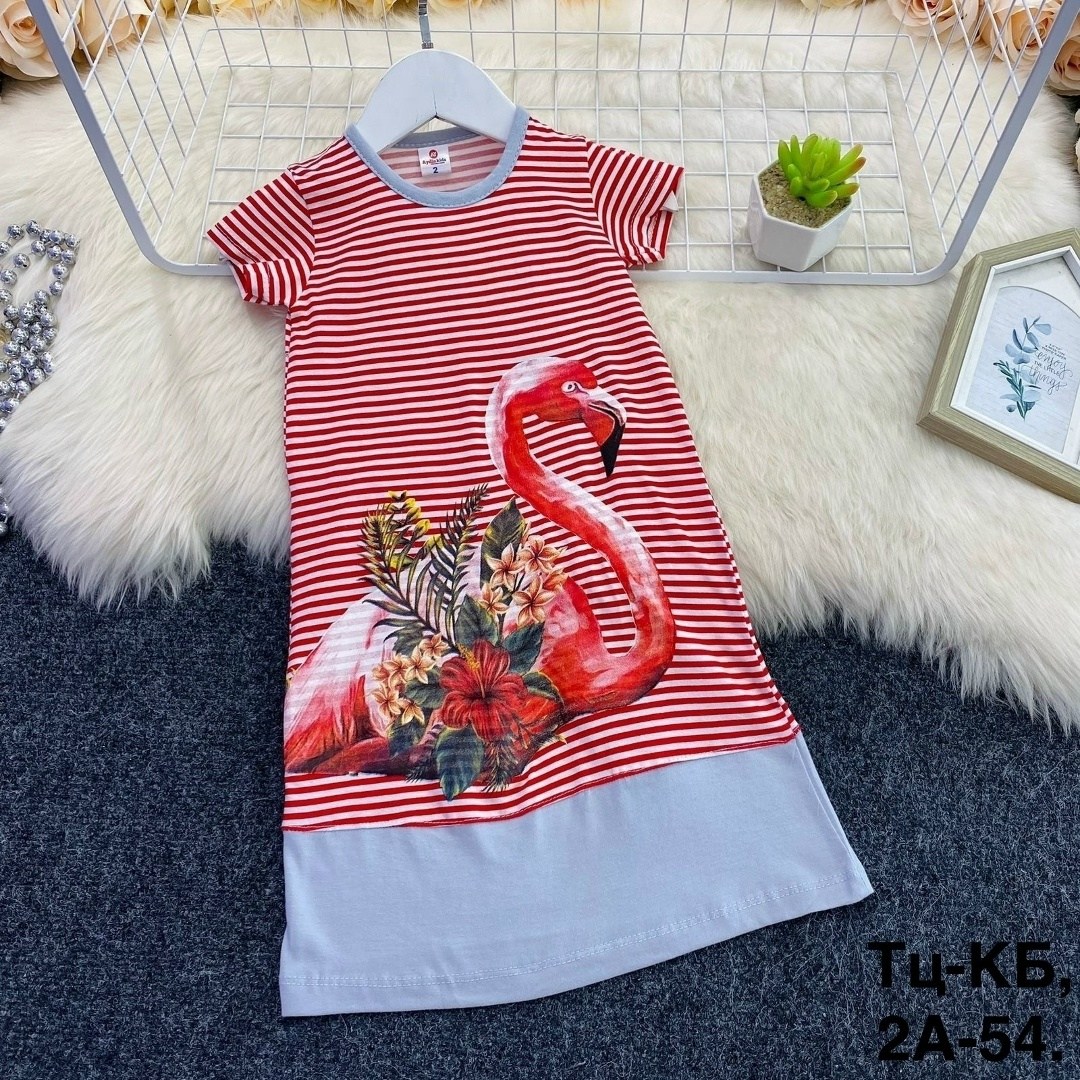 платье с фламинго для девочки,детское платье с фламинго,платье для девочек,детские летние платья,детская платье