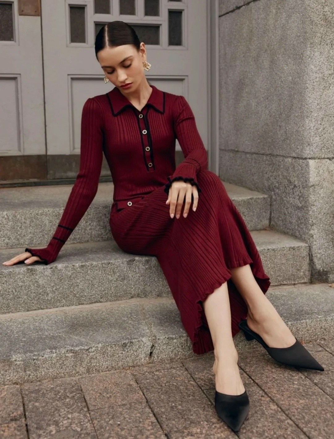 трикотажное платье макси,приталенное трикотажное платье,трикотажное платье,платье трикотажное теплое,трикотажное платье миди